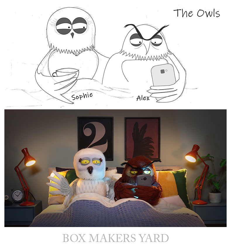Stop-motion character design: The Owls from Box Makers Yard