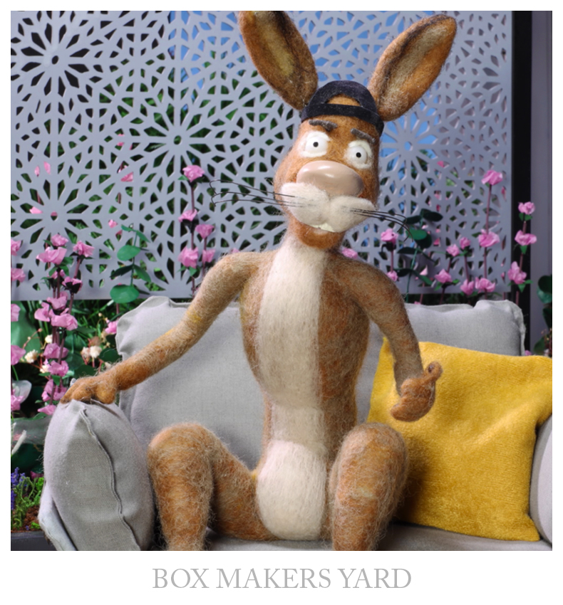 Stop motion rabbit character: Box Makers Yard