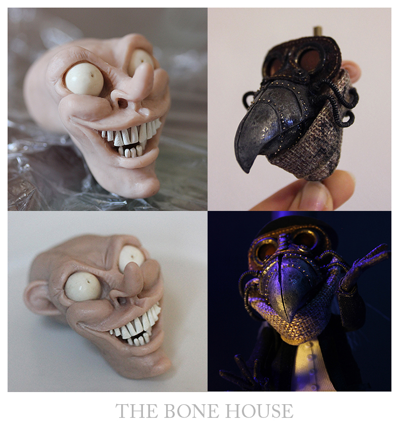 Stop-motion puppet heads: The Bone House