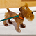 Stop motion dog puppet on workbench
